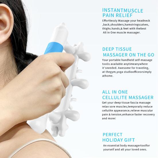 Массажер триггерной точки для миофасциального релиза. Ручной массажер для шеи, плеч, спины. Инструмент для восстановления мышц. Для облегчения боли в мышцах, лимфатической системы.