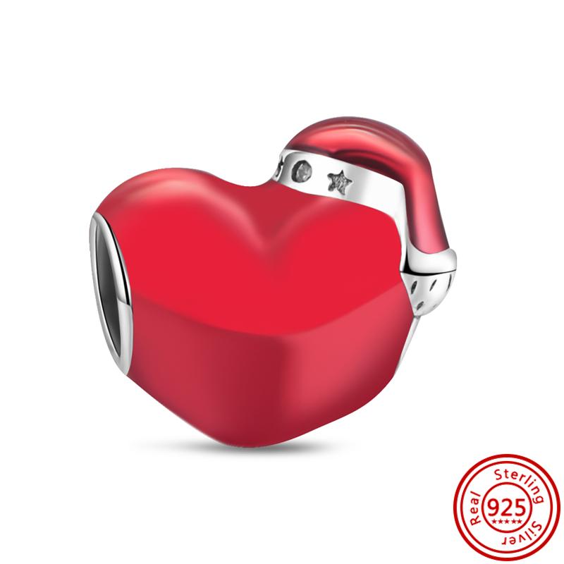 Подходят оригинальные подвески браслет DIY ювелирные изделия 100% стерлингового серебра S925 пробы красное муранское стекло циркон яблоко вишня корона сердце бусины
