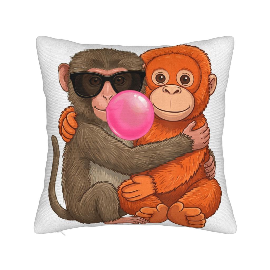 Cute Baby Monkey Named Punch Plush Hugging Pillow Case Print Pillow Cover For Wedding Party Home Decor Funny Pillowcases