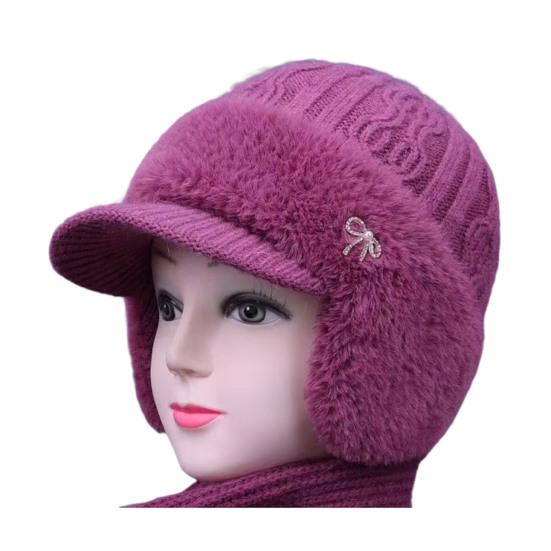 Вязаная шапка с дизайном ушных клапанов, влагоотводящей флисовой подкладкой, теплая, дизайн 3-в-1, бейсболка, уличная шапка для холодной погоды