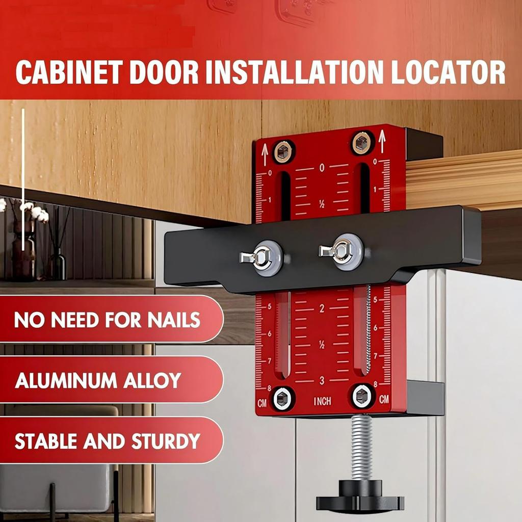 Aluminum Alloy Cabinet Hardware Jigs, Adjustable Length Cabinet Installation Tool Compatible For Most Cabinet Doors