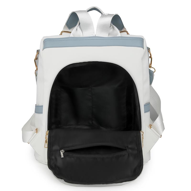 Женский рюкзак с цветными блоками, большая вместительная дорожная сумка, мягкая кожаная сумка через плечо, женская сумка двойного назначения