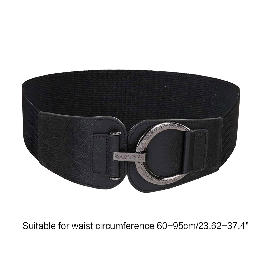 All-match Ladies Waist Belt Women Straps Light Luxury Personality Large Alloy Buckle Elasticity Belt for Women Coat