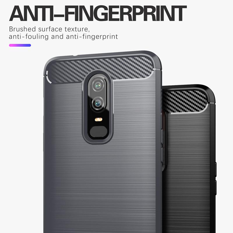 Противоударный чехол из углеродного волокна для Oneplus 6 1 + 6, силиконовый чехол для Oneplus6, бампер, полная защитная задняя крышка, чехлы