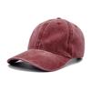 Unisex Washed Cotton Denim Baseball Cap - Distressed Plain Solid Color, Soft Sunshade Hat