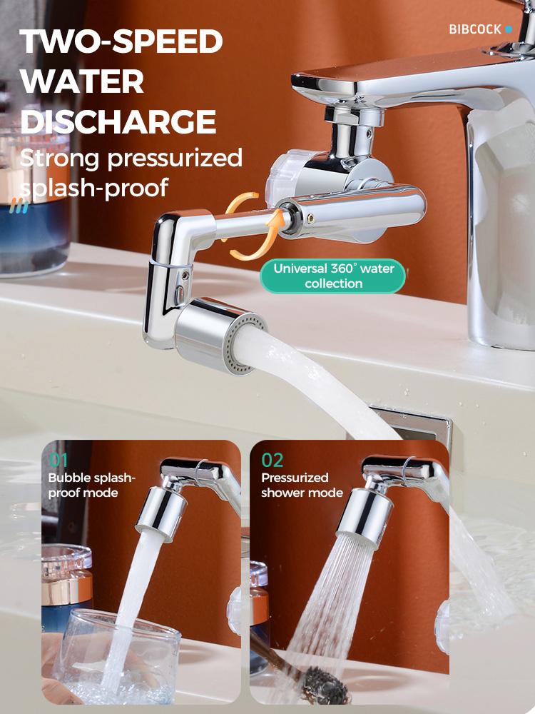 Выдвижной универсальный поворотный роботизированный манипулятор с углом поворота 1440 °, удлинитель для крана, аэратор для кухонной мойки, удлинитель для крана, 2 режима потока воды