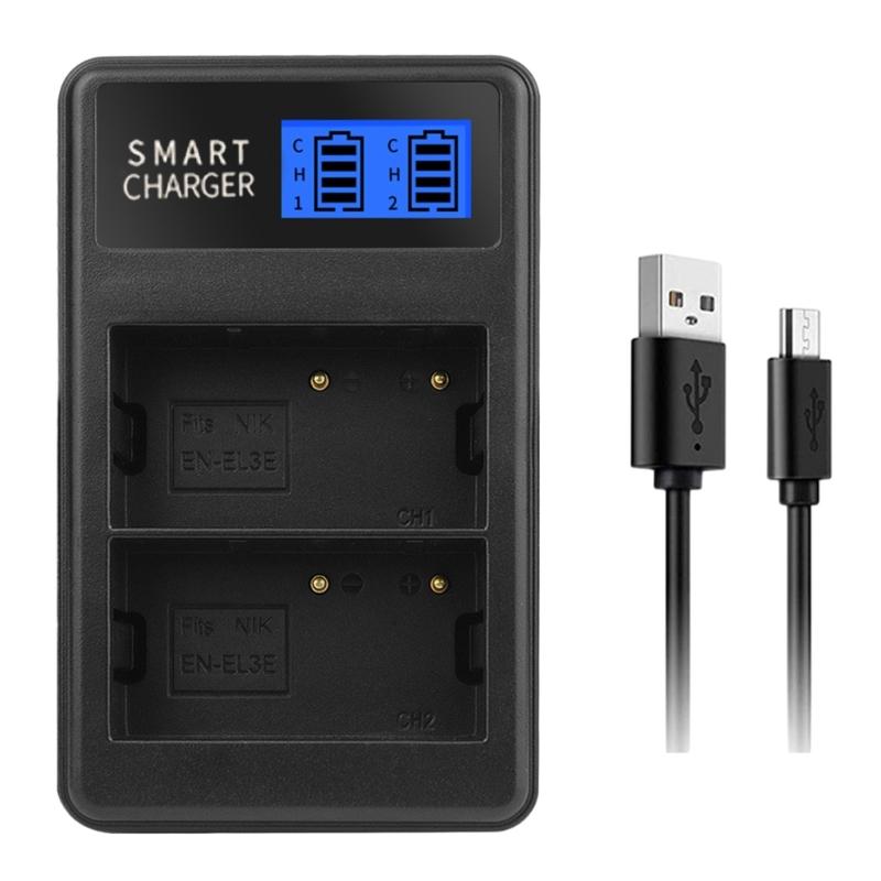 EN-EL3E EN-EL3 Двухслотовый ЖК-дисплей Портативное USB Зарядное устройство для аккумуляторов камеры для D90 D80 D300S D300 D700 D200 Камеры