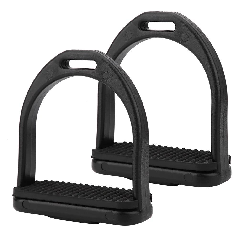 Черный пластиковый полимерный составной конский стремя легкий черный резиновый коврик
