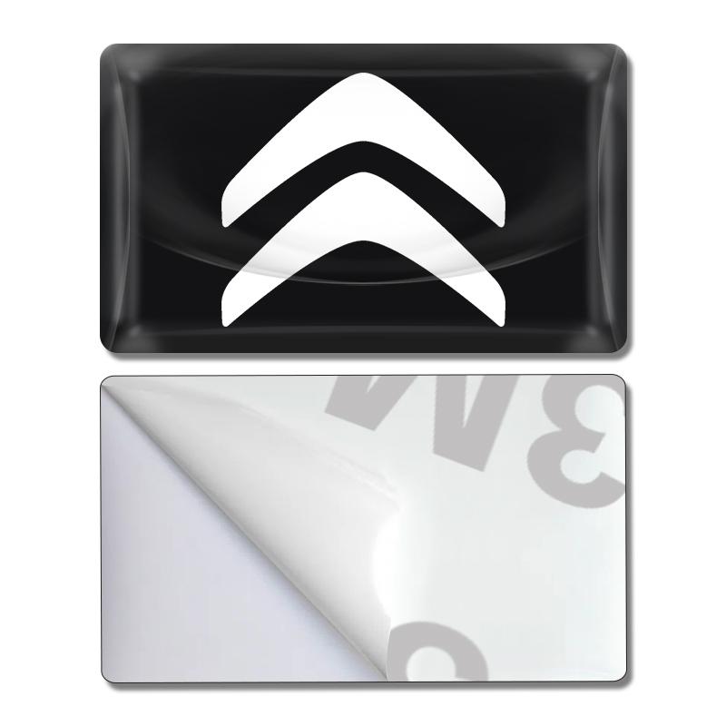 DBGO4 2/5/10Pcs Carbon Fiber Steering Wheel Car Logo Emblem 3D Stickers For Citroen C1 C2 C3 C4 C5 C6 C8 C4L DS3 DS4 DS5LS DS6
