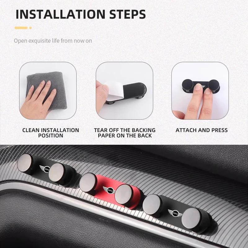 UFN5 Car Interior Double Hook Organizer Back Seats Headrest Hanger Hook For BMW Mini Cooper R56 R50 R53 R60 2011 2012 2013 2018 2019