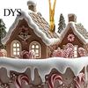 Легкие Брелоки Аксессуары 2 шт. Сказочная Кофейная Чашка Снежный Дом Рождественские Украшения, Двусторонний Акриловый Пряничный Дерево Декор Подвеска