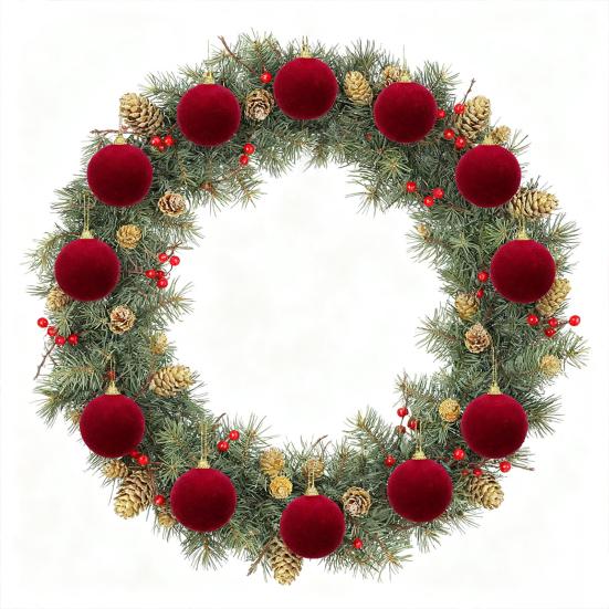 10/20 шт. Рождественские шары бархатные елочные подвесные украшения с лентой свадьбы дни рождения домашнее праздничное украшение