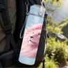 1PC Soft Fluffy Pink Lion Animal Print 750ml Color Plastic Sports Water Bottle Leakproof Flip Straw Lid Suitable for Sports Office Home Use