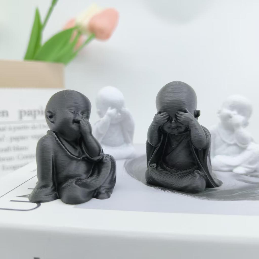 Трехчастный набор статуэток Дзен «Три обезьяны», 3D-печатные маленькие монахи Дзен, Три маленьких обезьяны, которые не слушают, не смотрят, не говорят, Креативный Bu