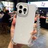 Ультратонкий блестящий прозрачный чехол со стразами для iPhone 16 15 14 Pro Max, ремешок на запястье, кристаллический браслет, безрамочный чехол