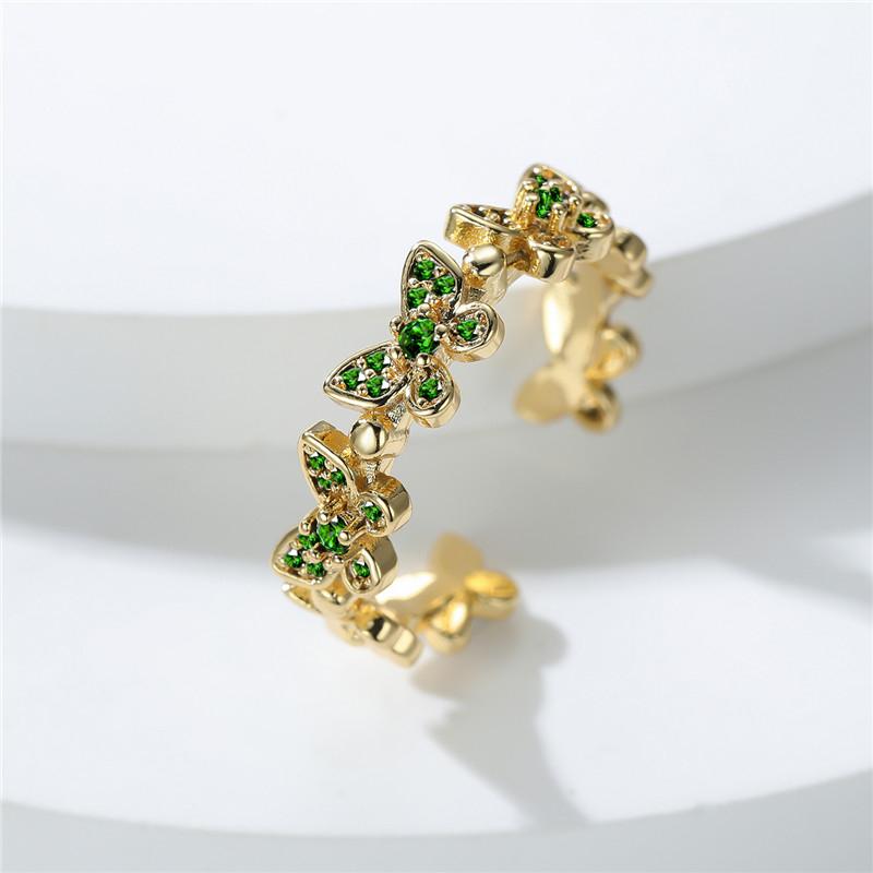 Изящные маленькие открытые кольца в виде бабочек для женщин, обручальное кольцо в стиле бохо с серебряным цветом и белым кубическим цирконием