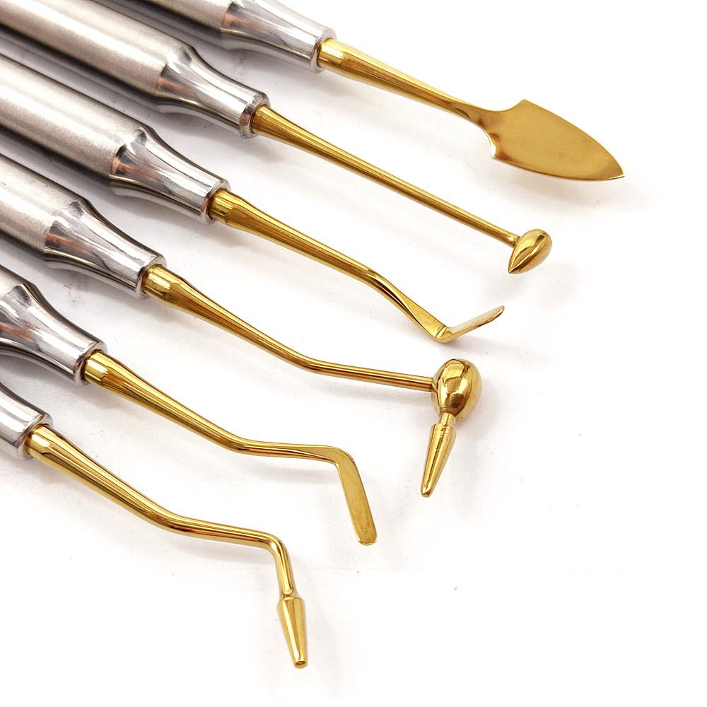 Dental Composite Resin Filling Spatula Titanium Plated Head Resin Filler Set Dental Teeth Whitening RestorationTool