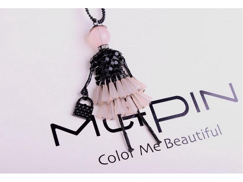 Этническое ожерелье-кукла из кристальных ломтиков для девочек