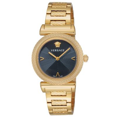 Часы Versace V-Motif с логотипом V - Черный циферблат, 35 мм