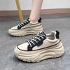 Internet Celebrity Dad Shoes Women's Versatile Platform 2025 New Autumn Heightening Little White Shoes Muffin Lace-up Casual Sports Shoes