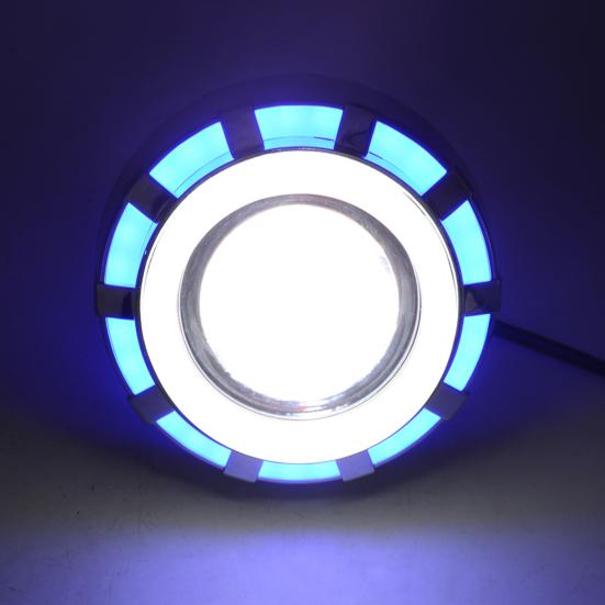 12В-85В светодиодные ангельские глазки дьявола мотоциклетные фары двойной гало мотор мигающий свет