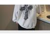 Модная толстовка с капюшоном High Street Cross на осень/зиму — унисекс, свободный крой, стильный принт