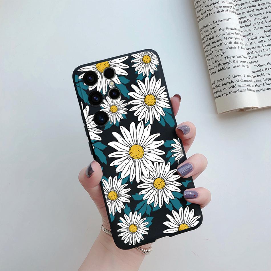 Чехол для Samsung Galaxy S24 Ultra S24 Plus Девушка с подсолнухом Расписной Мягкий Силиконовый Чехол для Телефона Для Samsung S24 Ultra S 24 S24+ Корпус