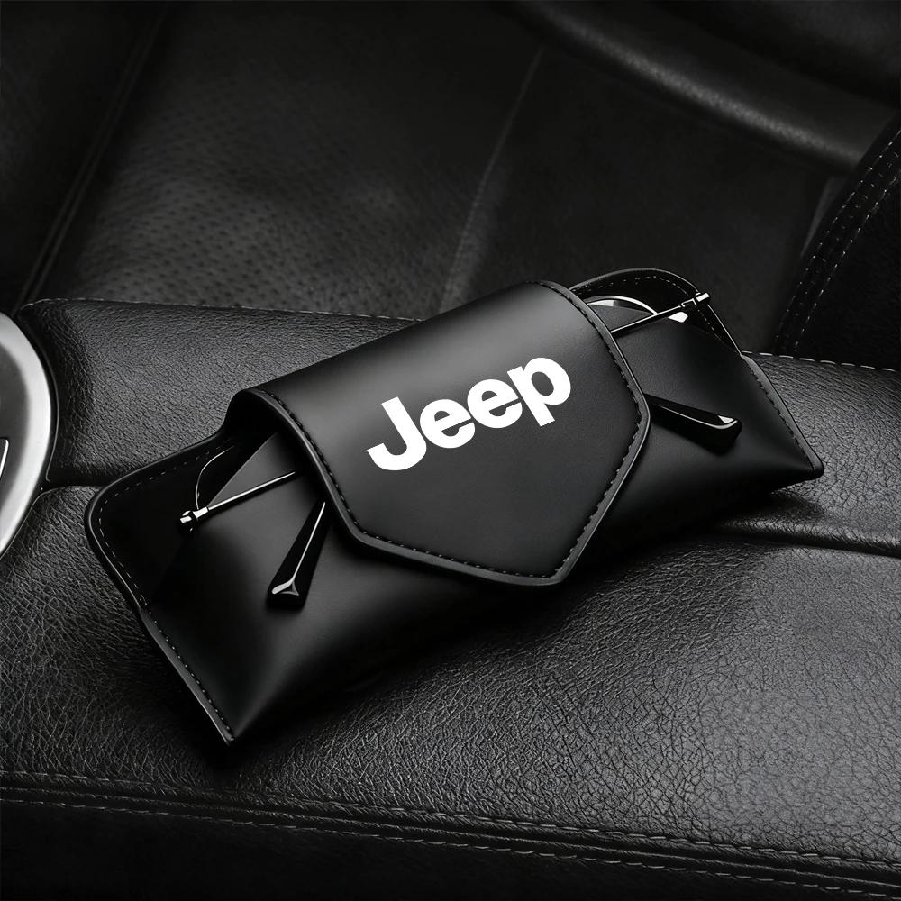 For Jeep Car Interior Portable Glasses Box Auto Sunglasses Clip For Jeep Grand Cherokee Wrangler JK Gladiator Compass Renegad