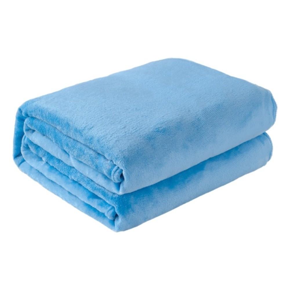 Skin-friendly Flannel Blanket Solid Color Bed Sheet Sofa Blanket Summer Sleep Blanket  Bedroom