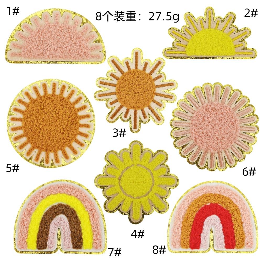 Пномпень Шенье Вышивка Наклейки Богемское Солнце Термонаклейки Аксессуары для одежды Наклейки из грубой ткани