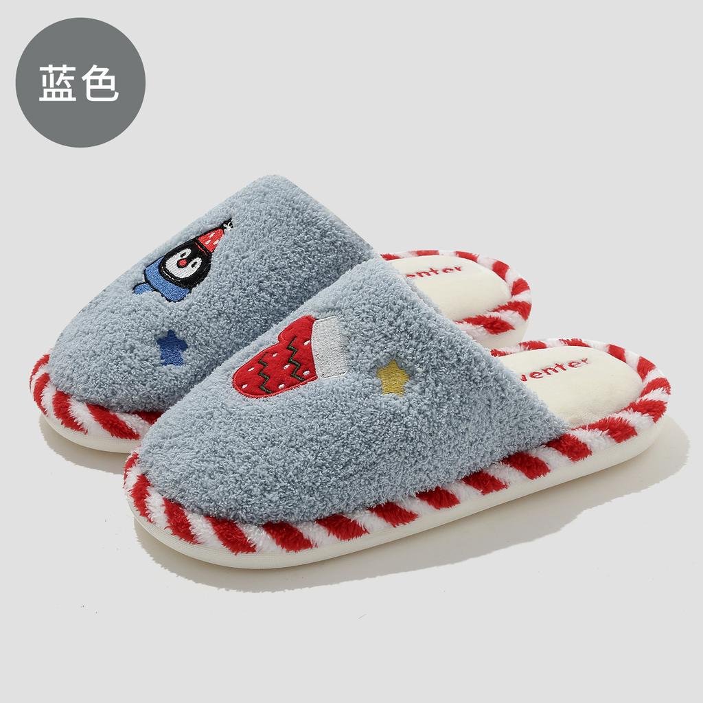 Домашние хлопковые тапочки зимние для пары милые мультяшные пингвины для дома в помещении спальня пол швабра зимние