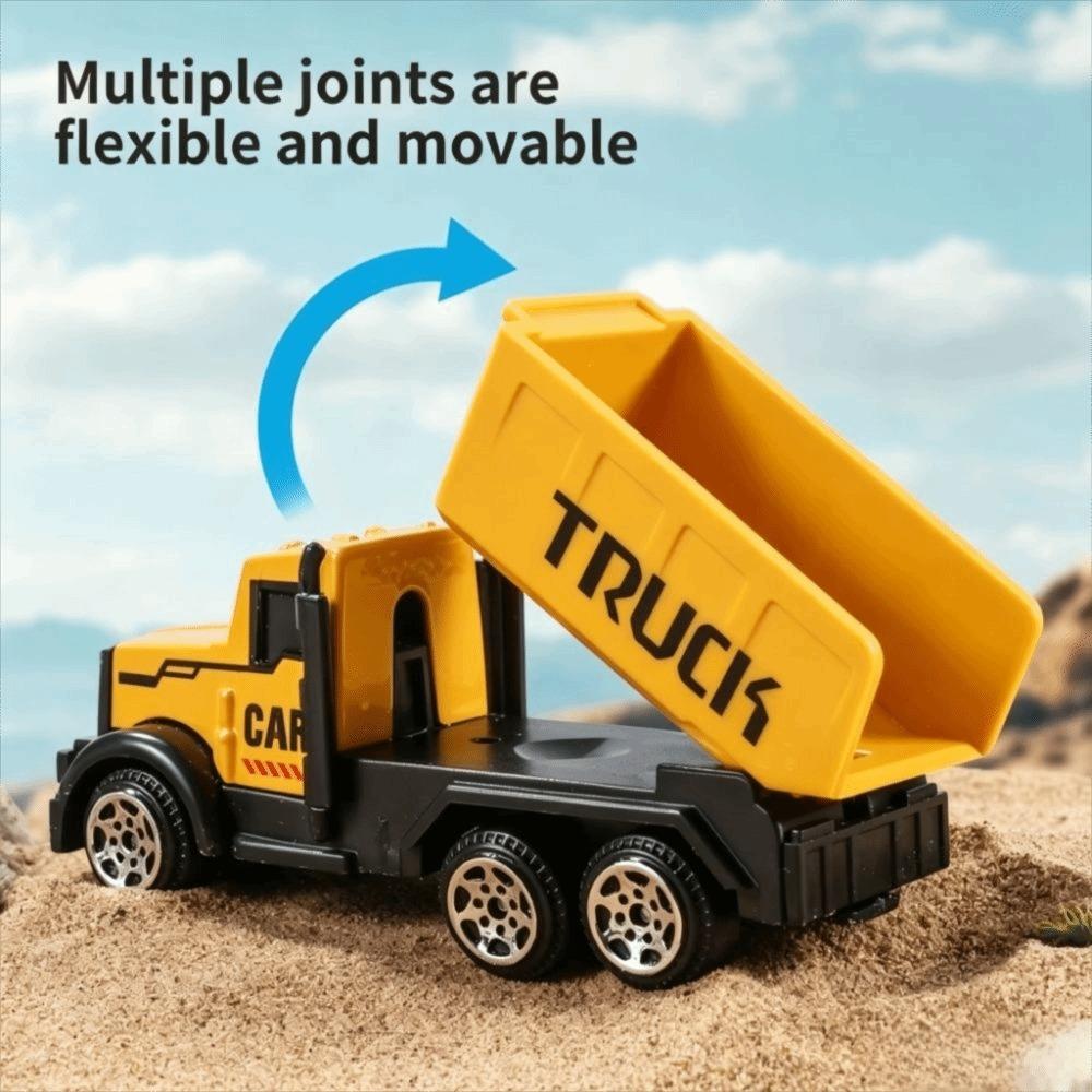 6pcs/set Zinc Zinc Alloy Construction Vehicle Set Diecast Zinc Zinc Alloy Toy Truck Set Excavator Toy Birthday Gift
