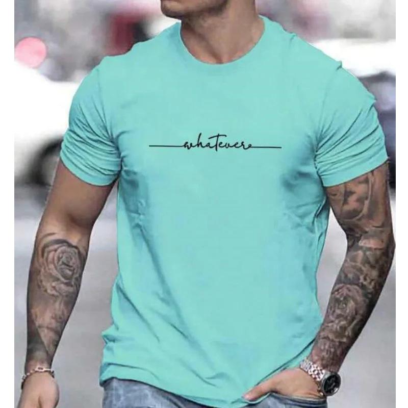 Летняя мужская футболка с 3D-принтом, спортивная, минималистичный дизайн с коротким рукавом