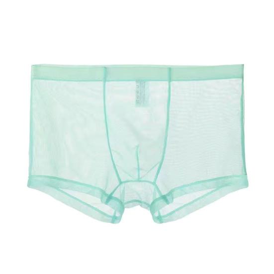 Мужские трусы-боксеры, летние ультратонкие сетчатые шорты-трусы средней посадки, U-образные сексуальные трусики