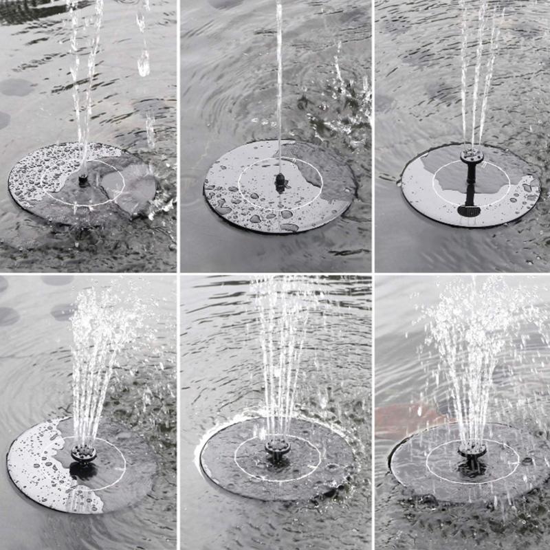 Солнечный фонтан 1 Вт, мини-портативный плавающий фонтанный насос с 10 насадками для сада на заднем дворе