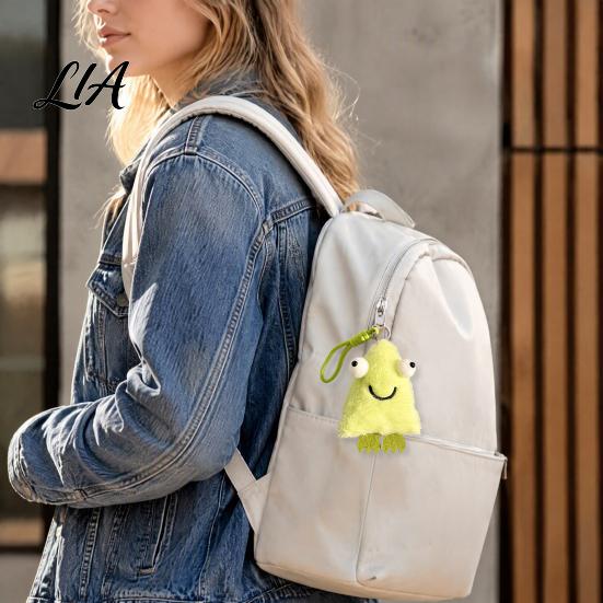 Fluffy Cartoon Hanging Ornament Cute Big-Eye Animal Plush Keychain, Triangle Monster Pendant for Stuffed Keychain Kids Backpack, Soft Bag Charm,