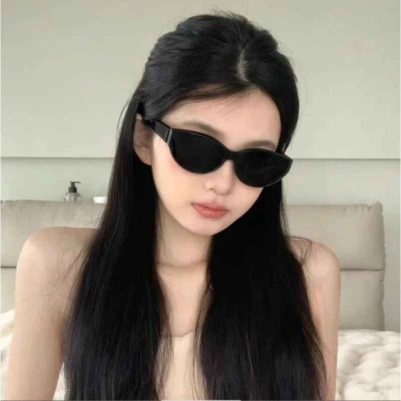 Fashion Cat Eye Sunglasses Women Hip-Hop Oval Designer Black Glasses Sun Glasses For Female Mirror Uv400 Eyewear Shades