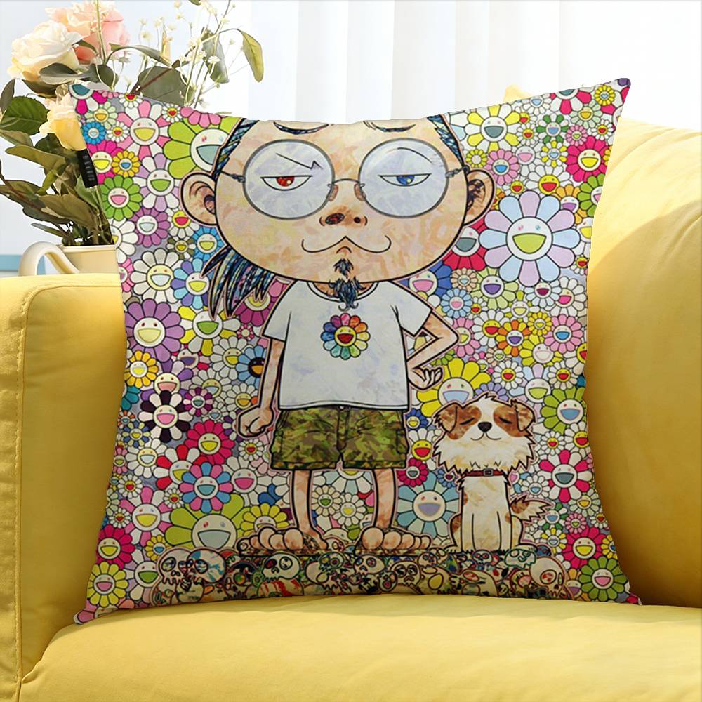 Aesthetics T-Takashi-M-Murakami Various Sizes Square Pillow Case For Car Home Bedchamber Decor