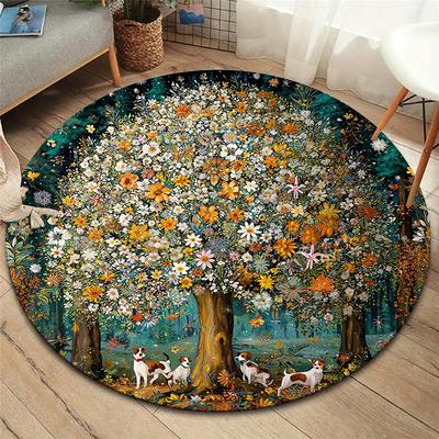 Круглый ковер Vortex Crossing Gate, Ковер для гостиной, спальни, дивана, игровой комнаты, Декор, Нескользящий коврик для пола