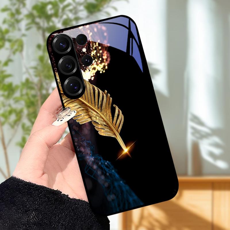 Для Samsung S25 Чехол Edge S 25 Plus / S25+ Закаленное Стекло Чехол для Телефона Для Samsung Galaxy S25 Ultra Жесткое Стекло Защитный Fundas