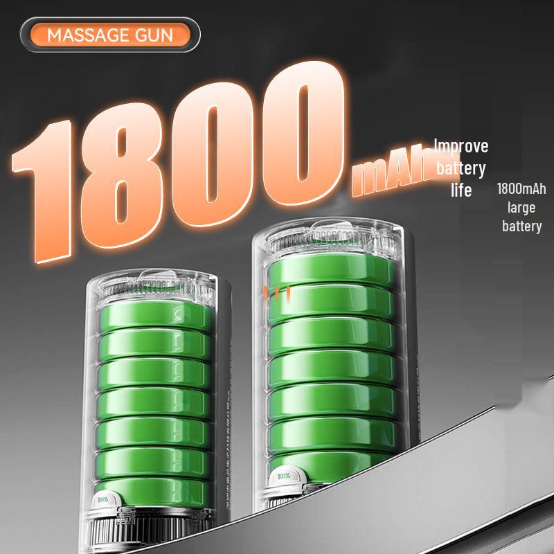 Массажный пистолет для глубокой мышечной релаксации с длительным временем работы от аккумулятора и шестью насадками