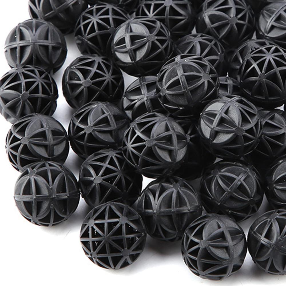 50Pcs Set Durable Black Bio Porous Filter With Sponge 16mm/26mm Aquarium Filter Material Porous Structure Bio Balls Fish Tank