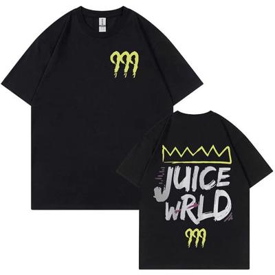 Футболки с рисунком Rapper Juice Wrld 999, унисекс WoUnisex, винтажная футболка в стиле хип-хоп с коротким рукавом, модные хлопковые футболки большого размера, уличная одежда
