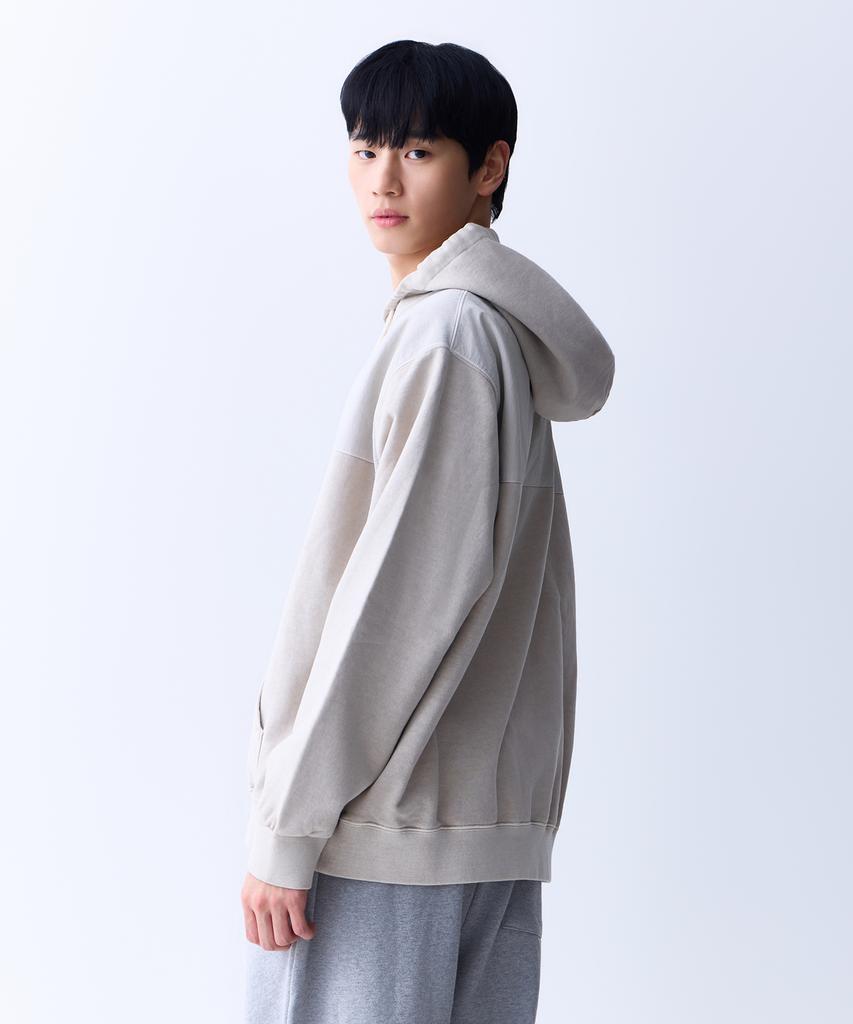 PIGMENT Two-Tone Oversized Hoodie (Beige)