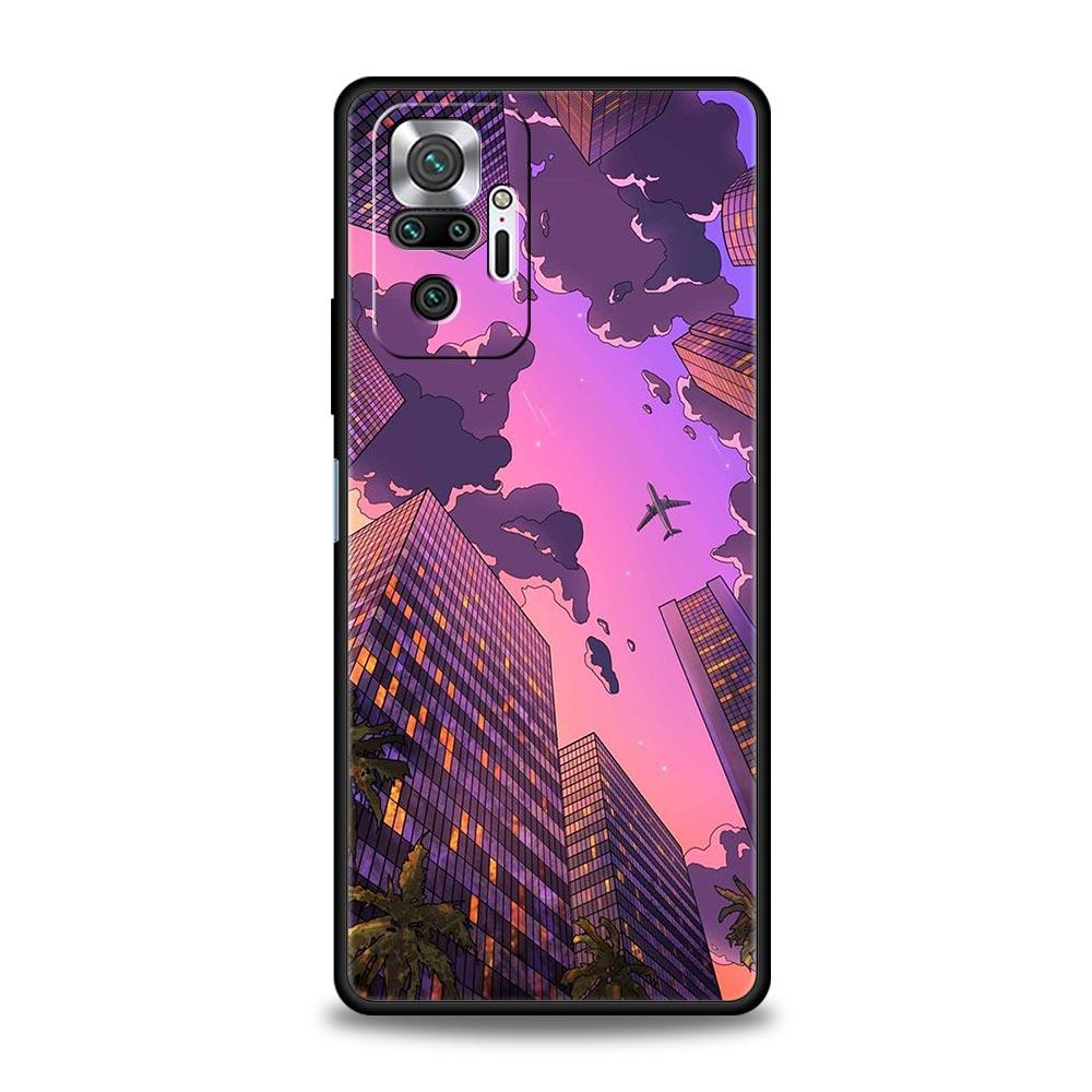INS Korean Sunset Scenery For Xiaomi Redmi Note 12 5G Phone Case 10C 10 11 9 8 Pro Plus 9S 7 8T 9T 9A 8A 9C K50 K40 Gaming Cover