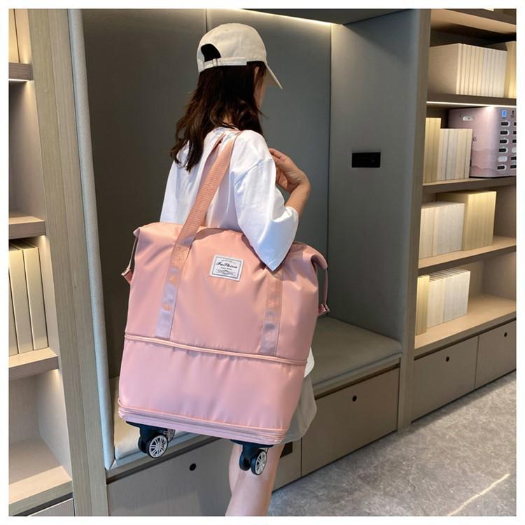 Очень большая расширяемая дорожная сумка-даффл на колесах: Разделение влажного/сухого, Легкий и Практичный для Дородового хранения и Деловых поездок.