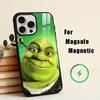 Милый чехол для телефона S-Shrek для iPhone17,16,15,14,13,12,11 Plus,Pro Магнитный с беспроводной зарядкой Magsafe