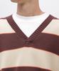 AVIREX V-NECK BORDER KNIT Men's M 050 Braun 783-4240006