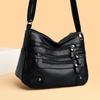 Shoulder Bag Women's New Soft Leather Texture Fashionable Versatile Multi-layer Pocket Large Capacity Casual Messenger Bag