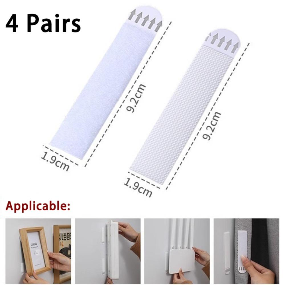 4 Pairs Punch-free Photo Frame Tape Strips Self Adhesive Poster Frame Hanging Stickers Home Office